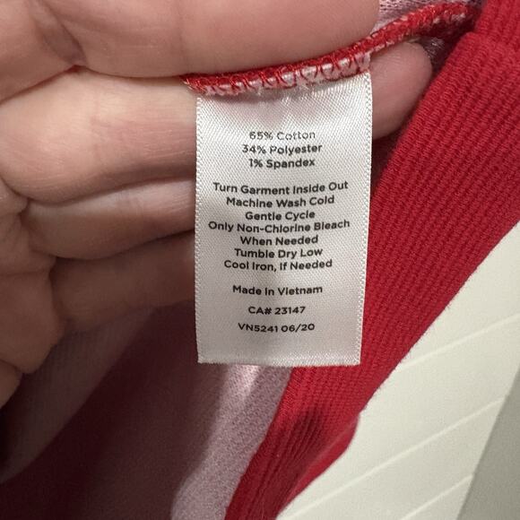 Talbots | Top Red Pullover Textured Ribbed 3/4 Sleeves- Size Large - Picture 6 of 8